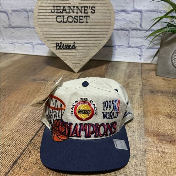 Houston Rockets Classic Logo Athletic 1995 NBA World Championship Hat BRAND NEW - Picture 10 of 14
